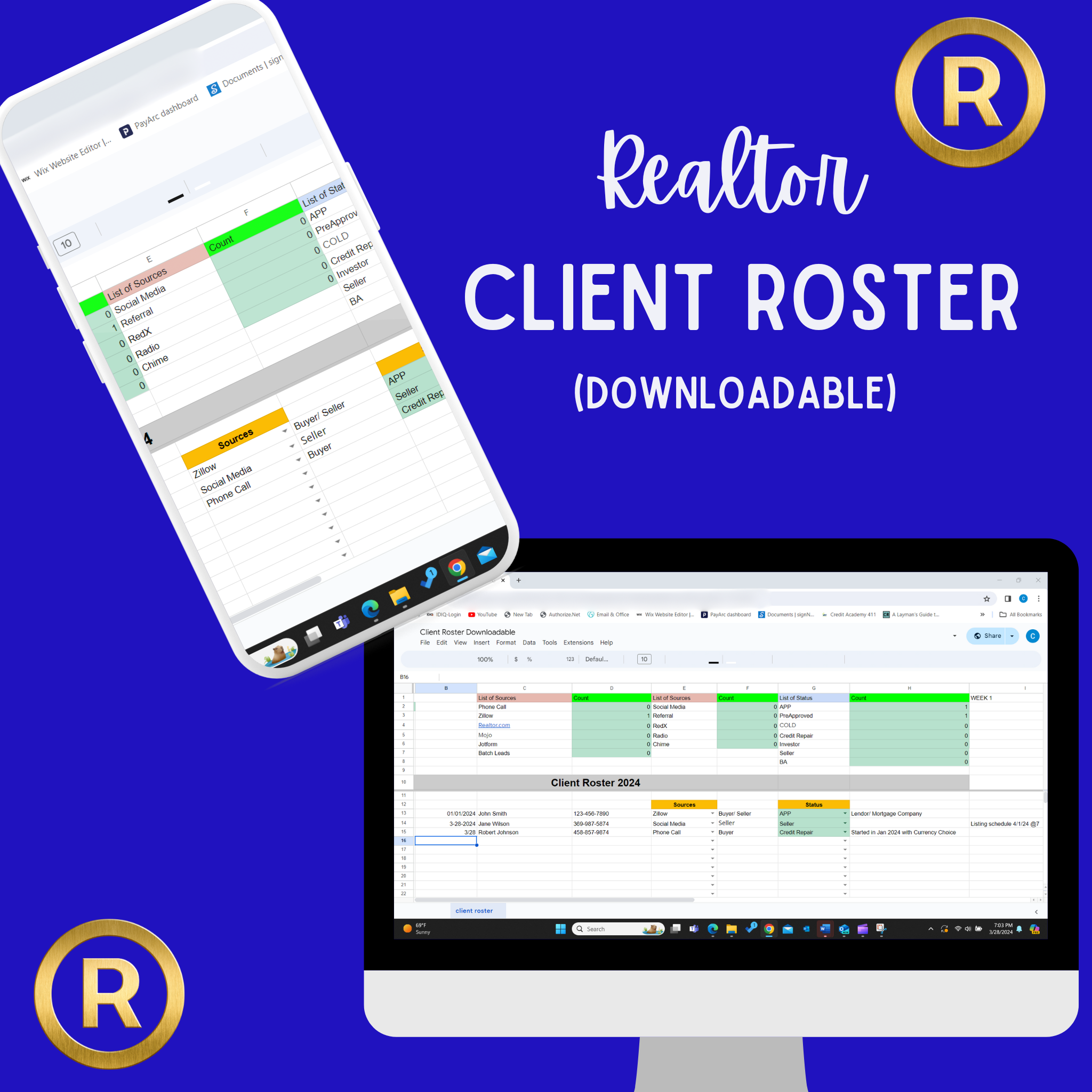 Realtor --Client Roster Google Sheet – CURRENCY CHOICE